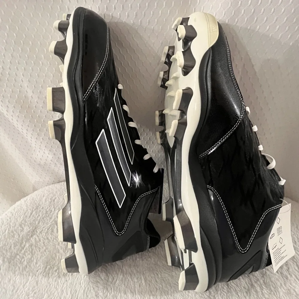 Adidas PowerAlley 2 TPU Men's Metal Baseball Cleats Size 15 Black White (D73940)
